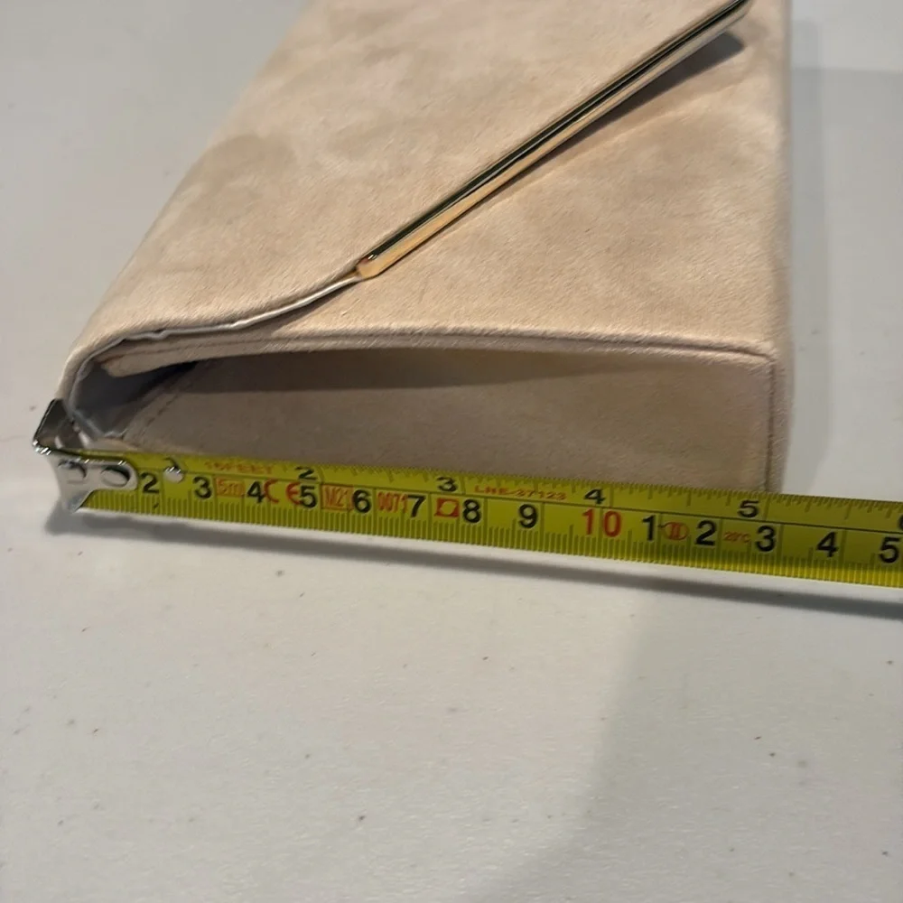 Charming Tailor - faux suede Cream Clutch bag / crossbody bag.  Purse. NWT